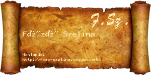 Főző Szelina névjegykártya
